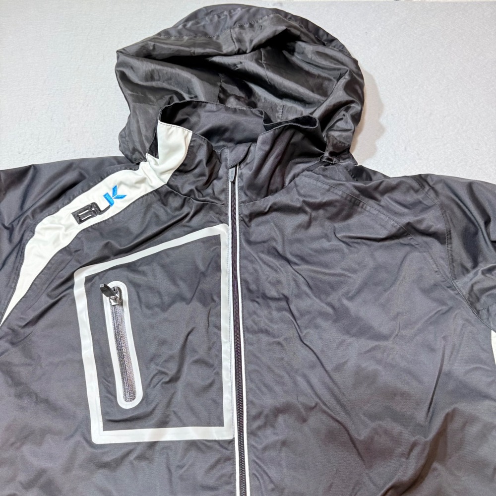 BLK Sportswear Full Zip Hooded Jacket Black White Men's 2XL Lightweight